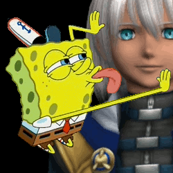 animated GIF of spongebob licking chaos xenosaga